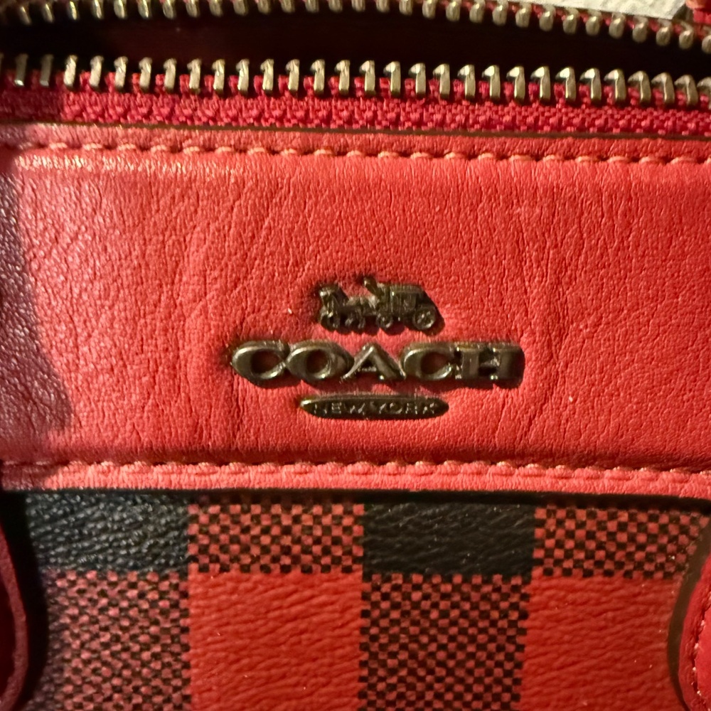 Coach Mini Bennet Satchel and Wallet Set Buffalo Checkered Leather EUC - Picture 4 of 14